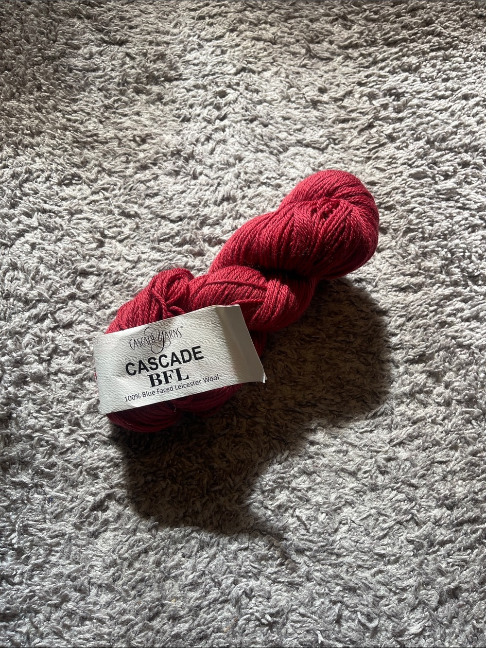 🎉 3 for $25 🎉Cascade Yarns Cascade BFL Red Wool Yarn - Soft Blue-Faced Leicester